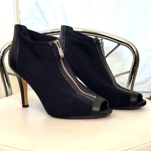 Adrienne Vittadini Black Peep Toe Bootie
